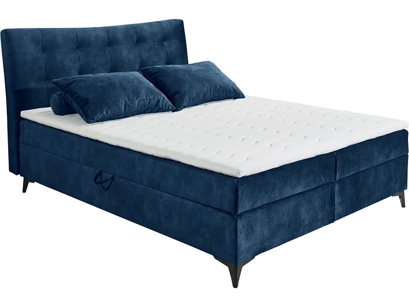 Boxspringbett MELROSE nachtblau 160x200cm flexibel