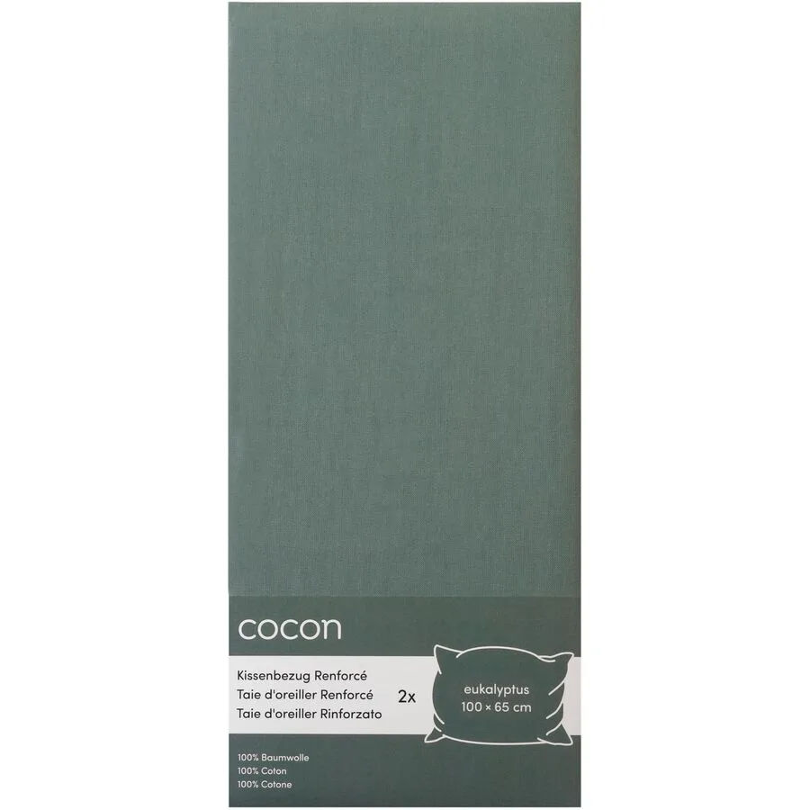 Kissenbezug COCON Eukalyptusgrün Baumwolle B 100 T 65 cm - Material: Renforcé