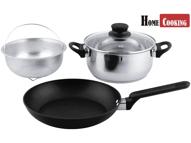 Kochset KENAN HOME COOKING 4 Stück stahl rostfrei Silberfarben