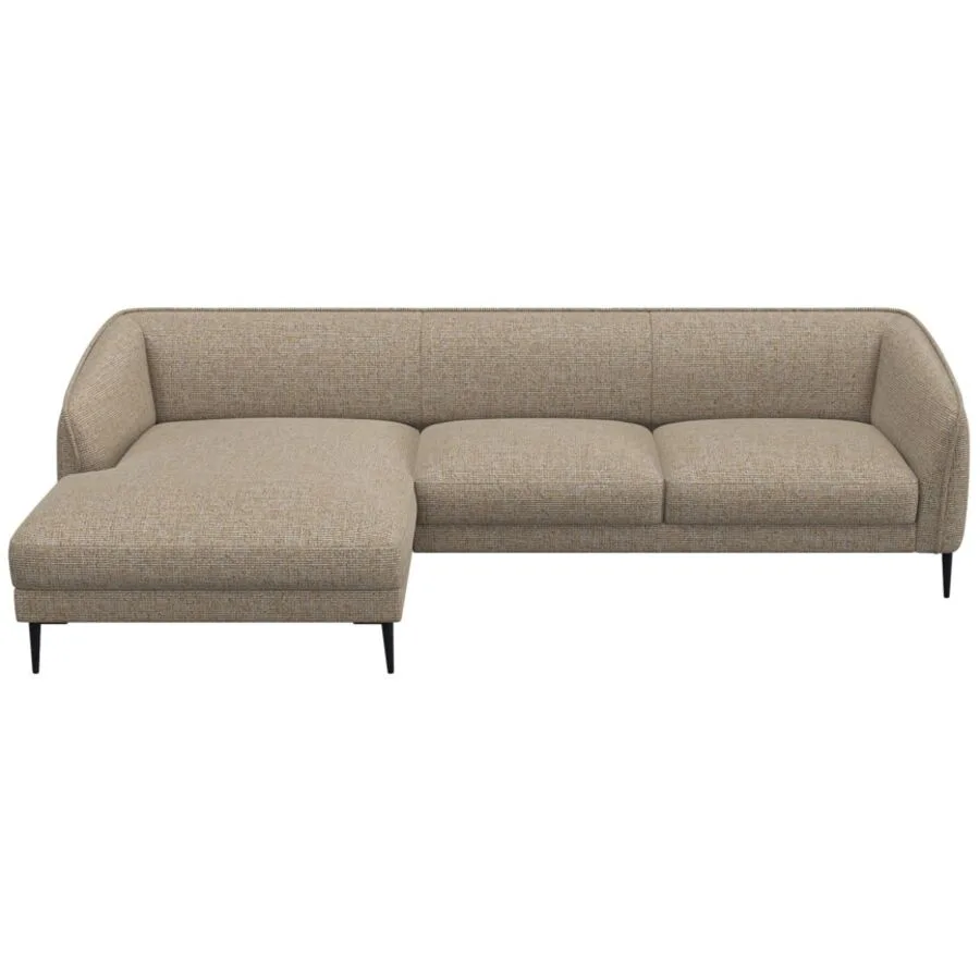 Ecksofa Fady Links Stoff hellbraun B 298 T 74 cm