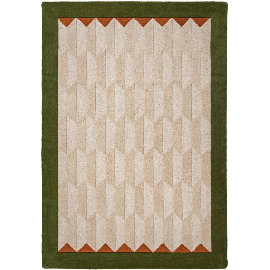 Teppich Auberon GRÜN Symmetrie 100% Wolle 120 x 170 cm