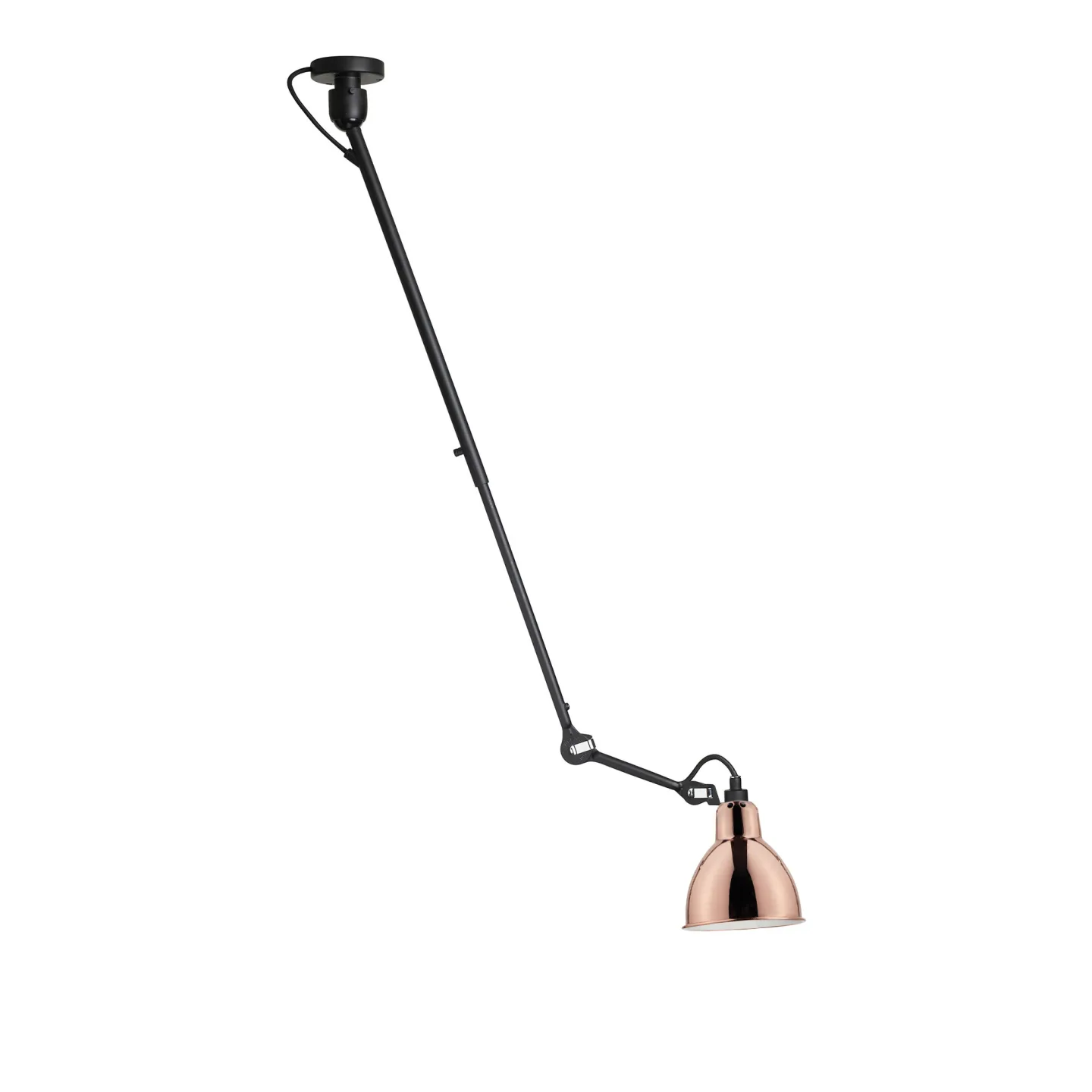 DCWéditions - Lampe Gras No302 - Round, Koppar med vit insida - Pendellampor - Bernard-Albin Gras - Koppar
