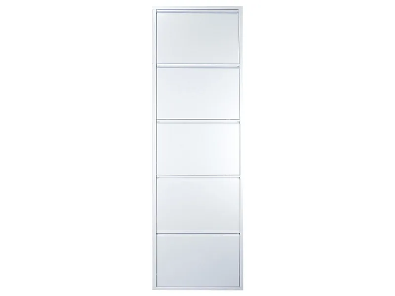 Schuhmöbel ALU 10 Paar Schuhe 5 Klappen weiss
