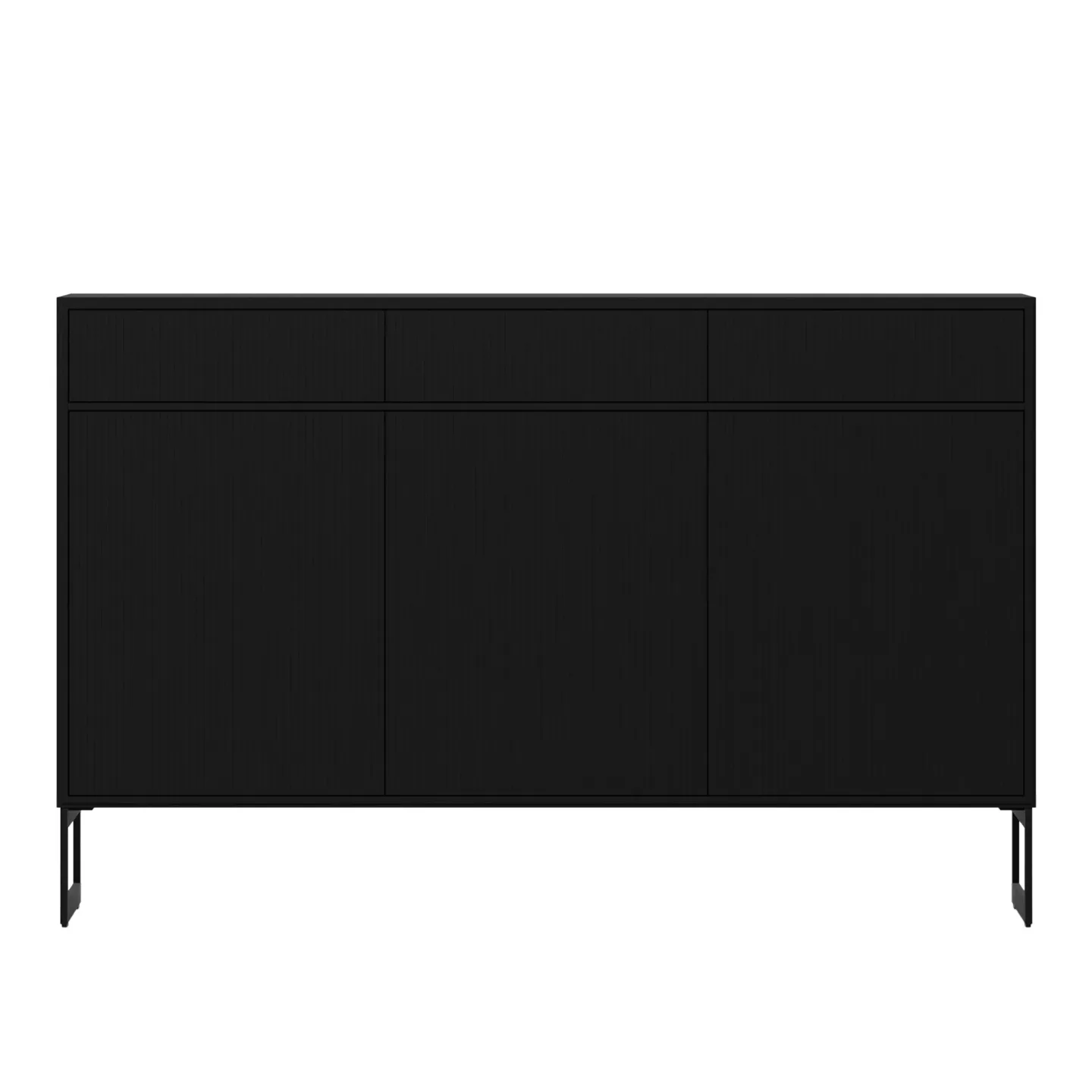 Englesson - Line skänk 3 dörrar hög svart med svart benställning - Skänkar och sideboards - Metall