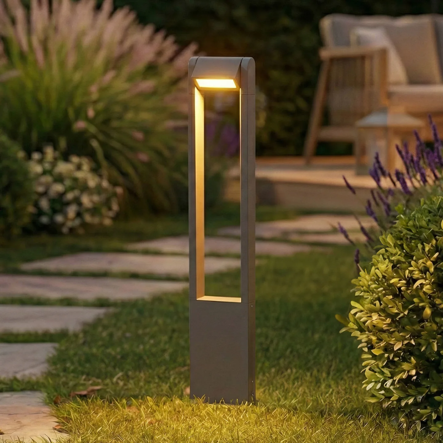 Meloni LED-Wegeleuchte, 65 cm, anthrazit, drehbar, IP65 - Lindby - Terrasse - Modern - Aluminium - Einflammig