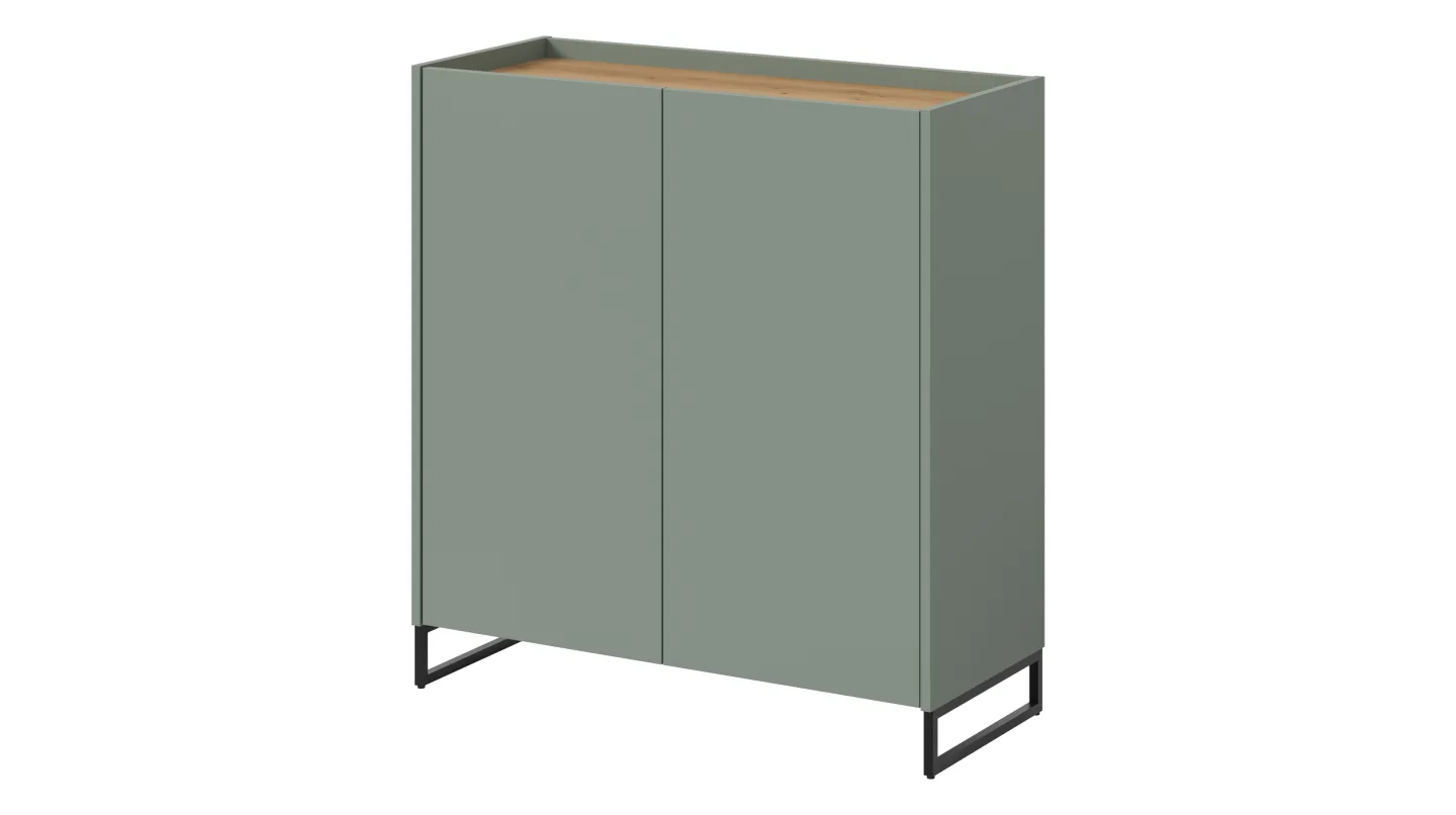 Kommode grün Artisan Eiche 90 x 38 cm - 2-türig - DRIVE