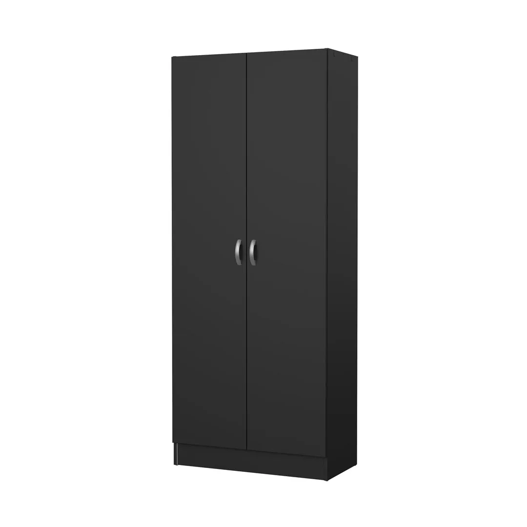 Fox Kleiderschrank 2 Türen mattschwarz.