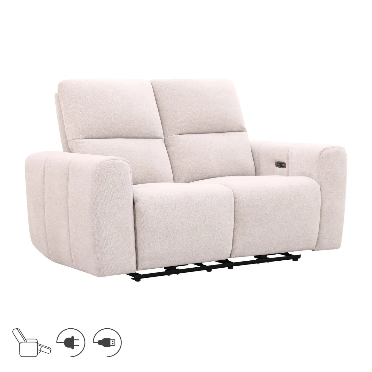 Reclinersoffa Ödmark 2-sits med elektrisk mekanism - ljusbeige