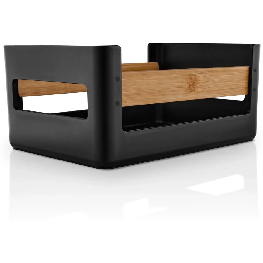 Aufbewahrungsbox Eva Solo Schwarz/Nature D 27 cm H 12.5 cm - Material: Kunststoff/Holz