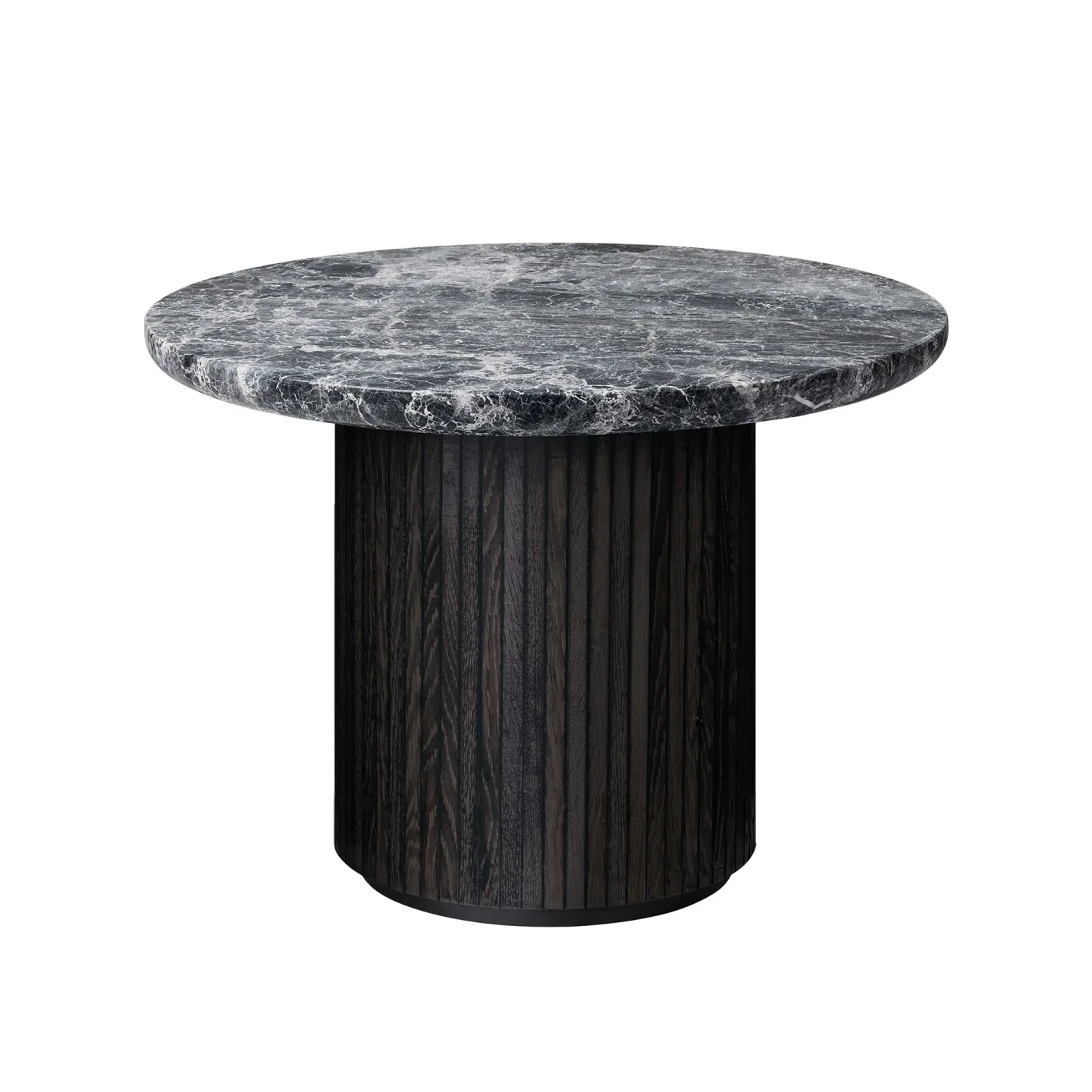 Gubi - Moon Coffee Table Round H45 x Ø60, Grey Emperador - Soffbord - Space Copenhagen - Brun,Grå,Svart - Trä/Sten