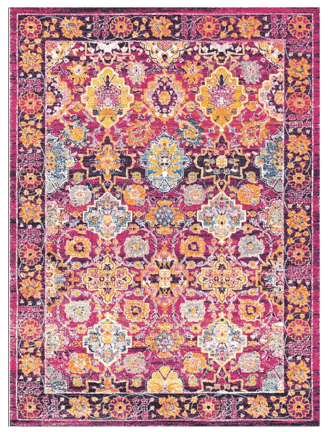 Wilton-teppe - Fernana (rosa/multi) (Størrelse: 130 x 190 cm)