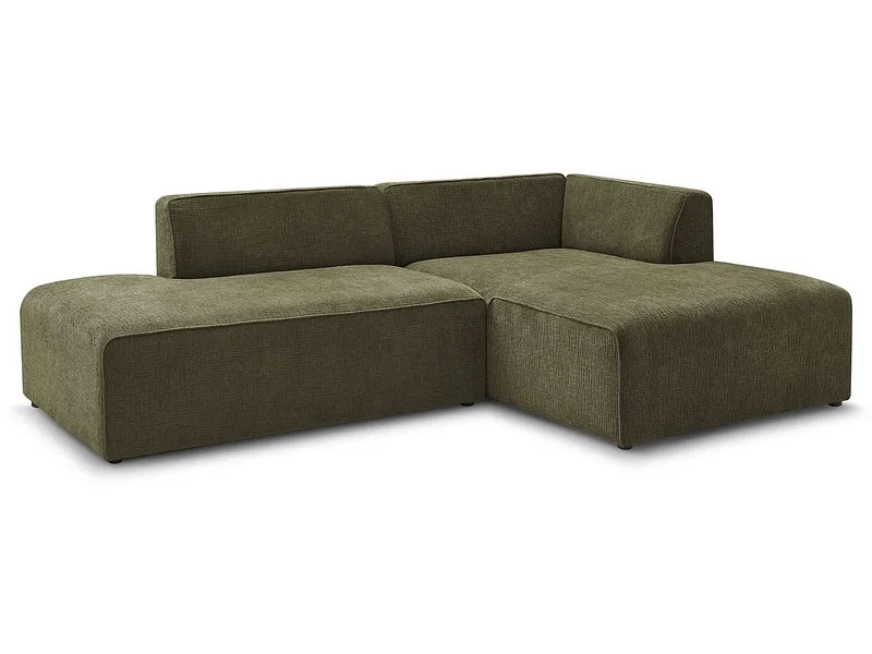Ecksofa BOBOCHIC MEGEVE Stoff mit Textur grün