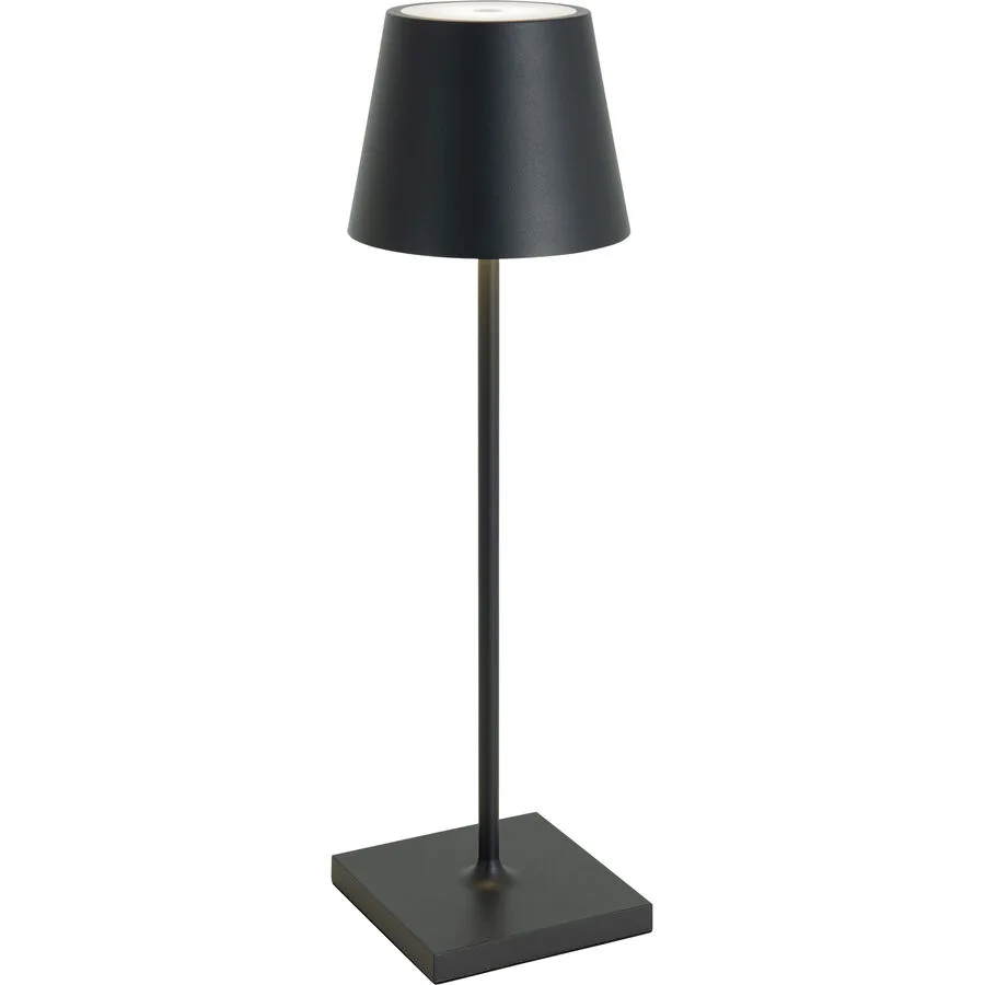 Tischlampe Aline Grau Aluminium/Kunststoff 11 cm 38 cm - Farbe: anthrazit - Material: Aluminium, Kunststoff - LED - Lichtfarbe: Extra warmweiss