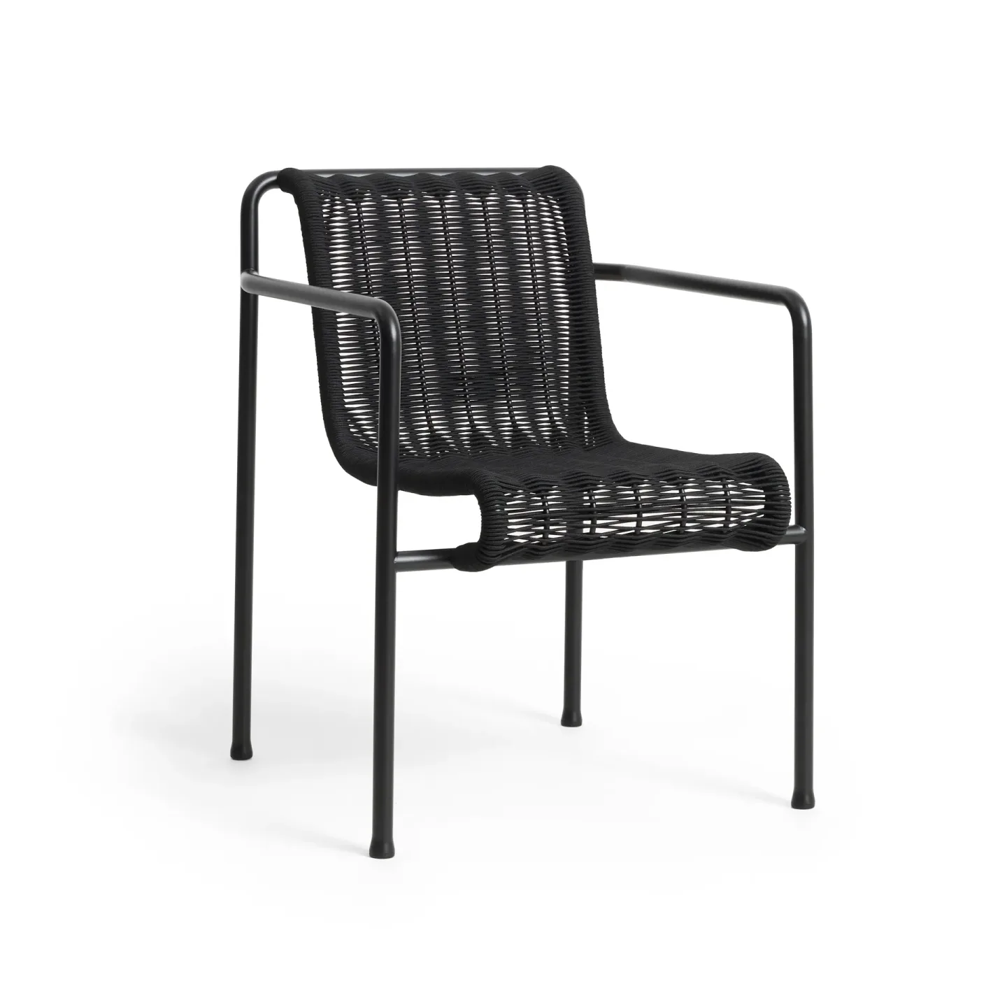 HAY Palissade Cord Dining Armlehnstuhl Anthracite
