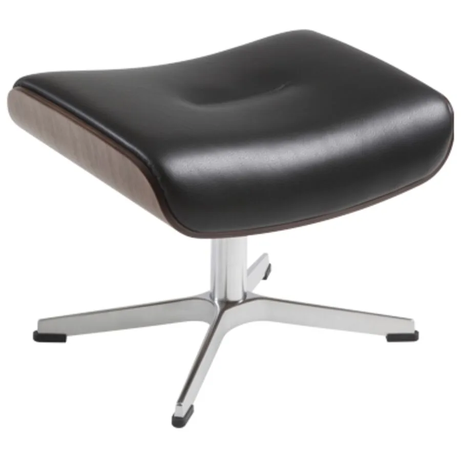 Conform Hocker Airness Schwarz, Natur Leder, Nussbaum, Metall B 51 H 38 cm - Möbel Konfigurator: Traummöbel individuell zusammenstellen