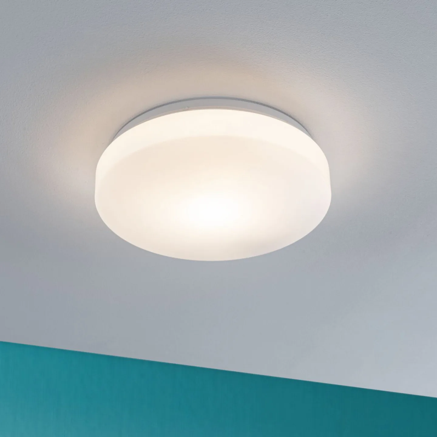 Axin taklampa, vit, Ø 26 cm, IP44, E27 – Paulmann - Badrum - Plast - Rund