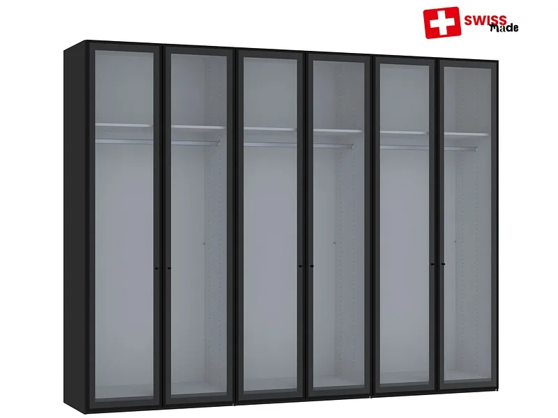 Drehtürenschrank EVOLUTION anthrazitschwarz 6 Türen