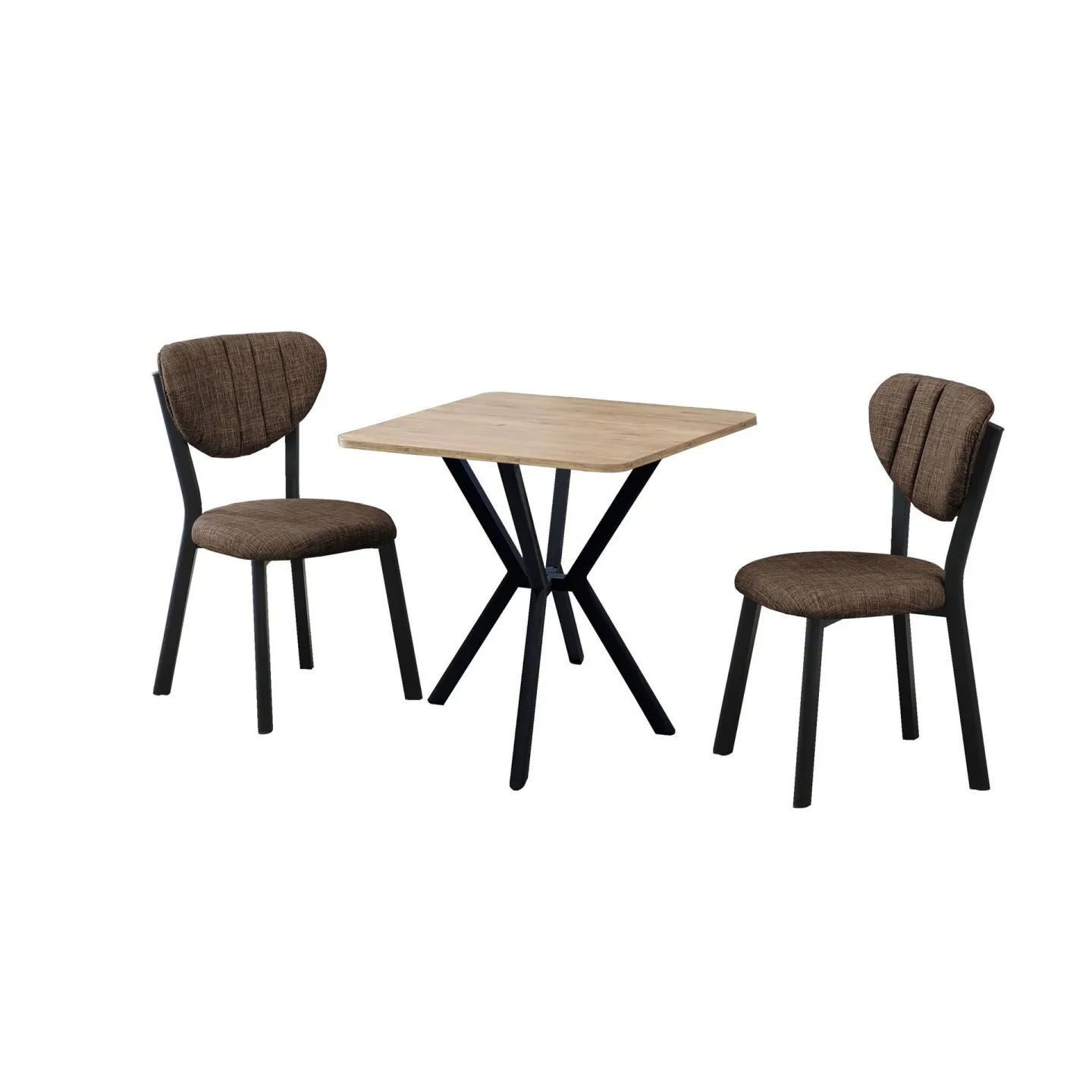 Krylor Matgrupp Bord 70 cm + 2 Stolar - Brun Valnöt