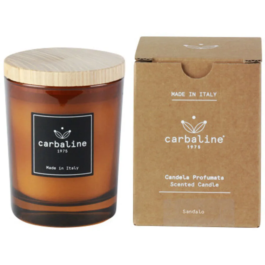 Duftkerze Carbaline weiss H 9 D 6 cm 36 hr - Material: Glas/Wachs/Holz