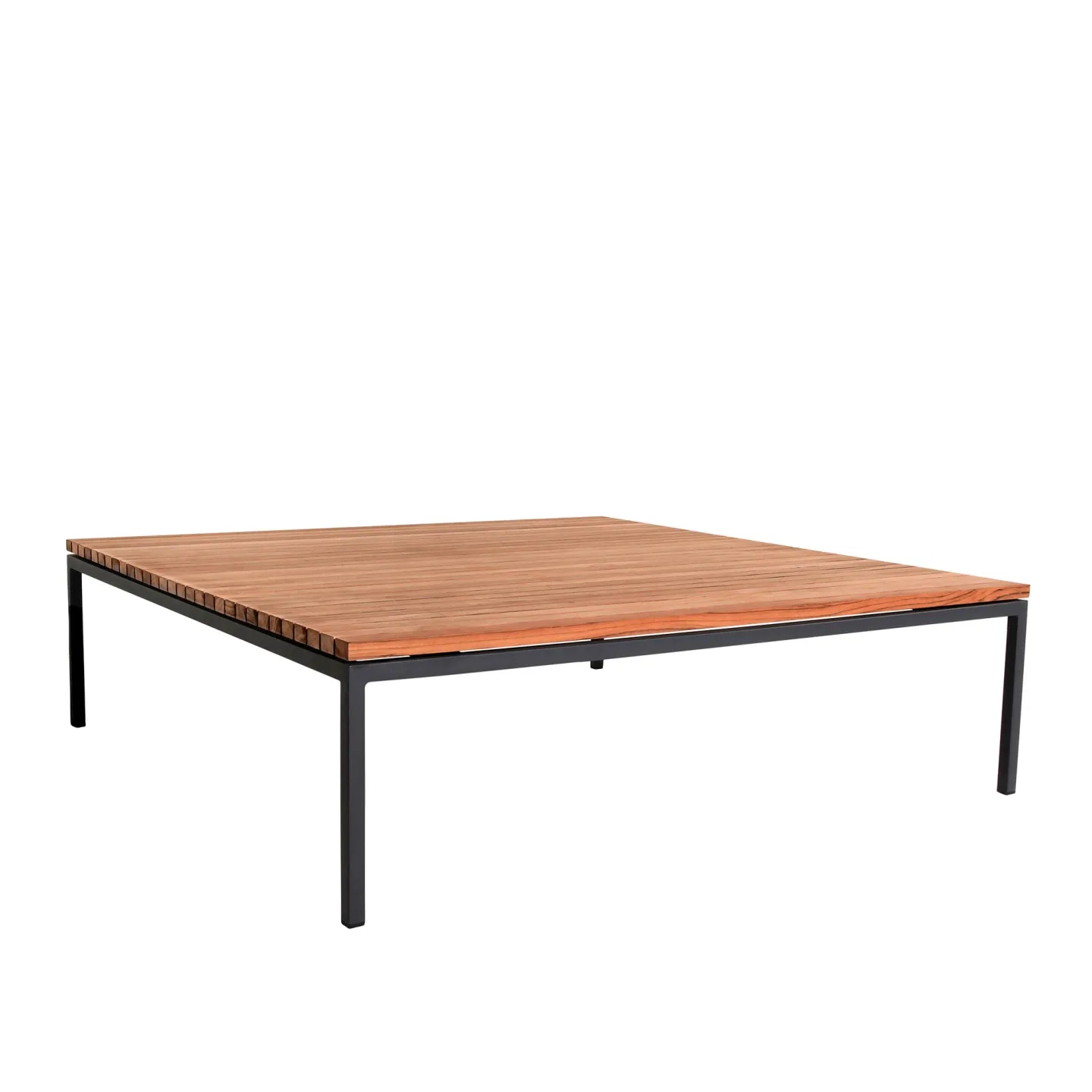 Skargaarden - Bönan Lounge Table Large, Teak Table Top, Dark Grey Aluminium Frame - Soffbord utomhus - Studio Norrlandet - Träfärgad - Metall/Textilmaterial/Syntetiskt