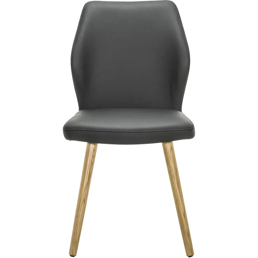 Stuhl Elonie Schwarz Leder 48.5 cm