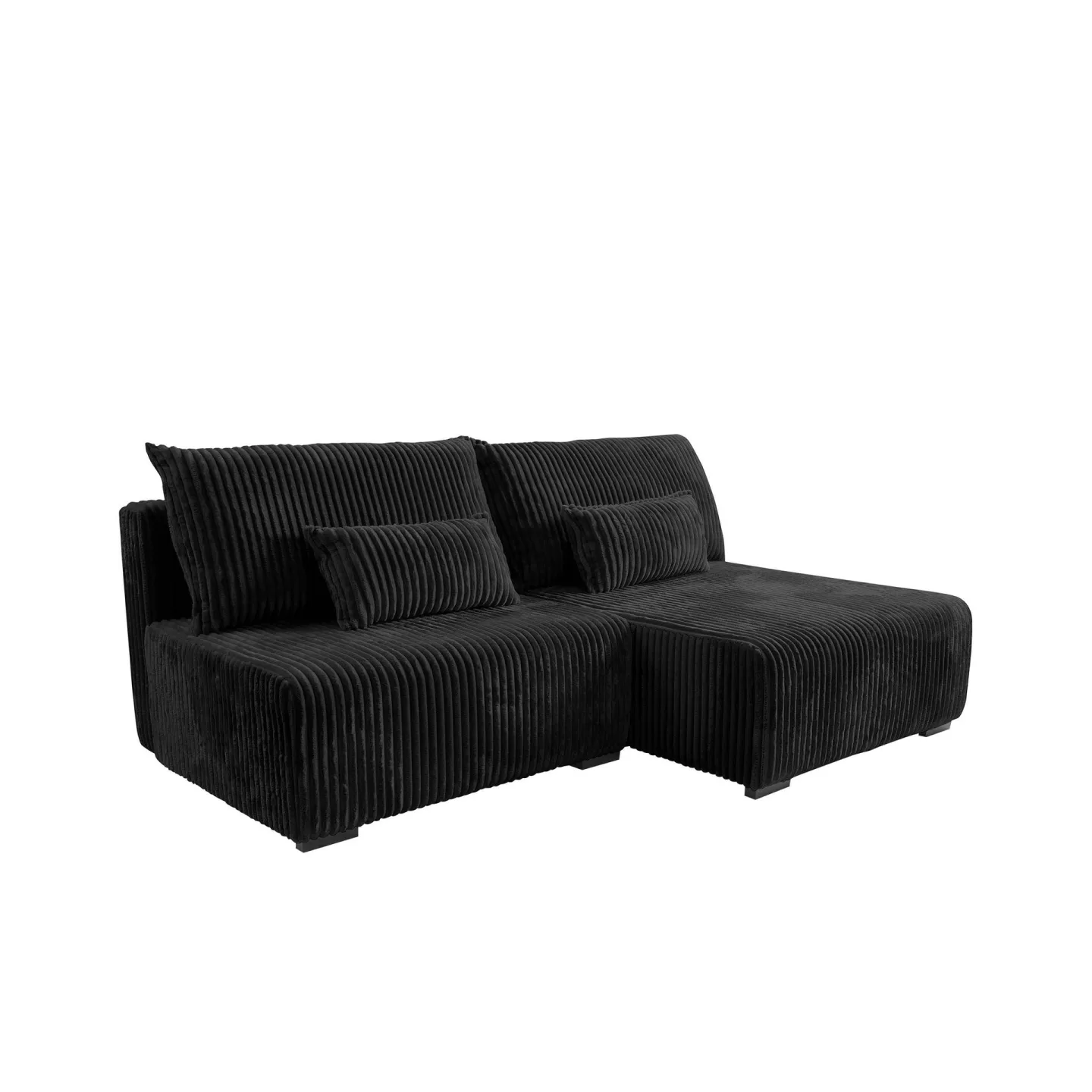 Lorynn 3-sits Bäddsoffa med divan - svart