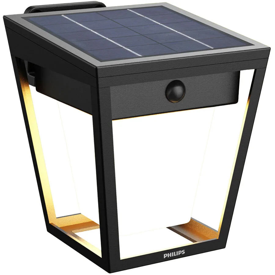 Solarlampe Philips Schwarz Kunststoff 12.3 cm 14.2 cm - LED - Lichtfarbe: Warmweiss - LED Energiesparlampen