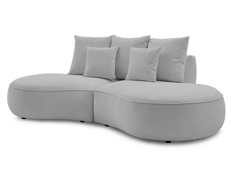 3er Sofa BOBOCHIC SAINT-GERMAIN Stoff mit Textur hellgrau