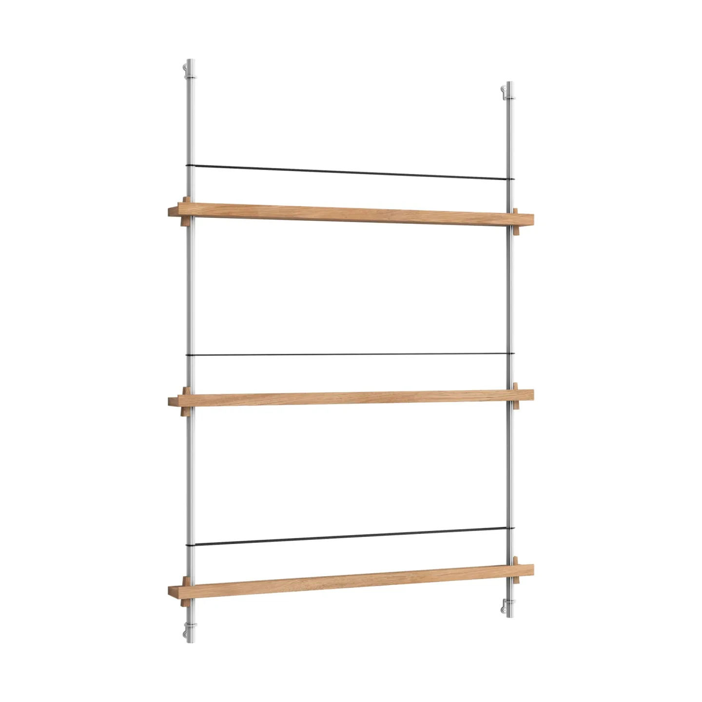 MOEBE Magazine Shelving tidningsställ Ek-rostfritt stål, 85x115x7 cm, MS.115.1