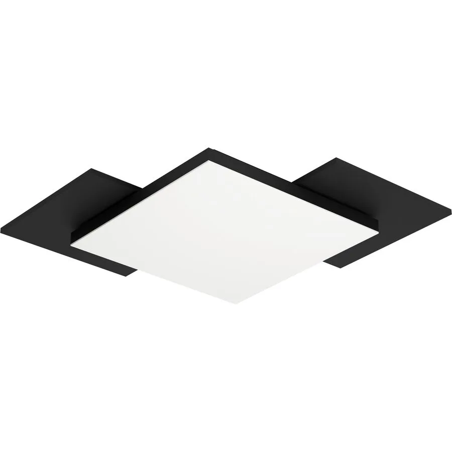 Eglo Deckenlampe Tamuria Braun/Schwarz/Weiss Stahl/Holz 28.5 cm 28.5 cm - LED - Lichtfarbe: Warmweiss - Material: Holz/Stahl - Deckenlampe- LED