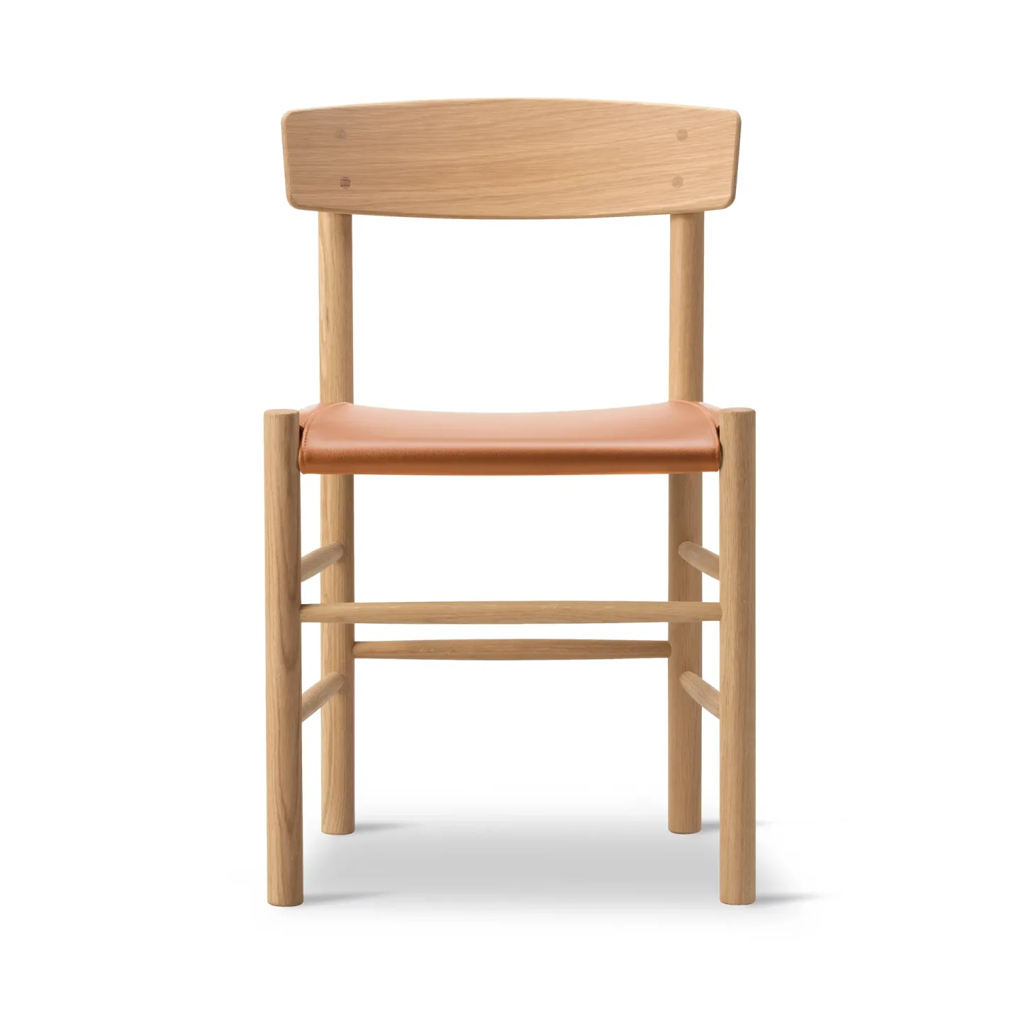 Fredericia Furniture J39 stol Ljusoljad ek-läder Omni 307 Cognac
