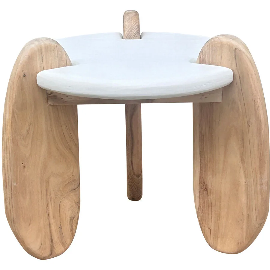 Beistelltisch Putza weiss/natur MDF B 50 H 50 cm