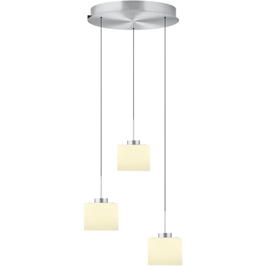 Pendellampe Abby Silber Metall 43 cm 180 cm - Farbe: Aluminium eloxiert - LED - Lichtfarbe: Extra warmweiss - LED Energiesparlampen
