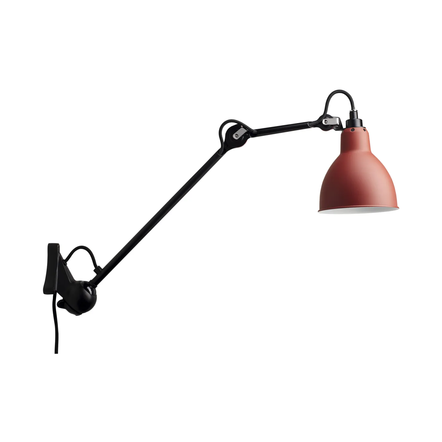 DCWéditions - Lampe Gras No222 - Round - Svart bas, Röd - Vägglampor - Bernard-Albin Gras - Röd - Metall