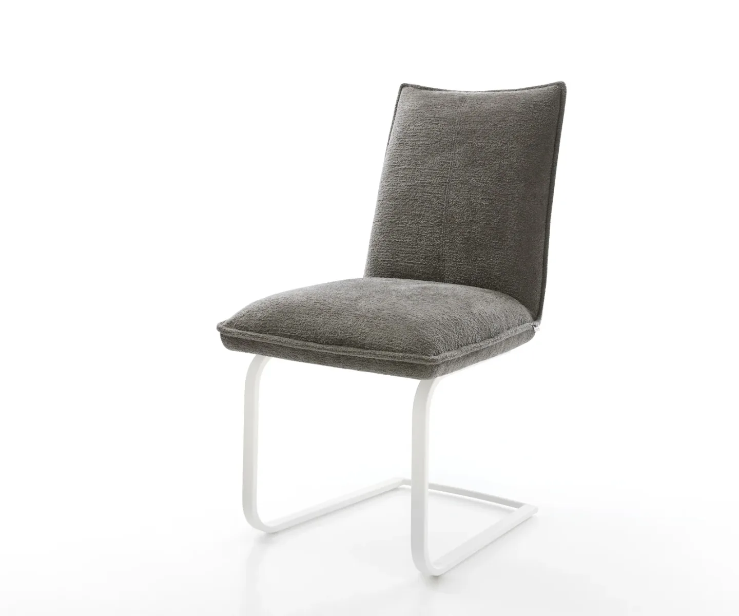 Freischwinger Lelio-Flex Bouclé Soft Schlamm Freischwinger flach Weiß Taschenfederkern