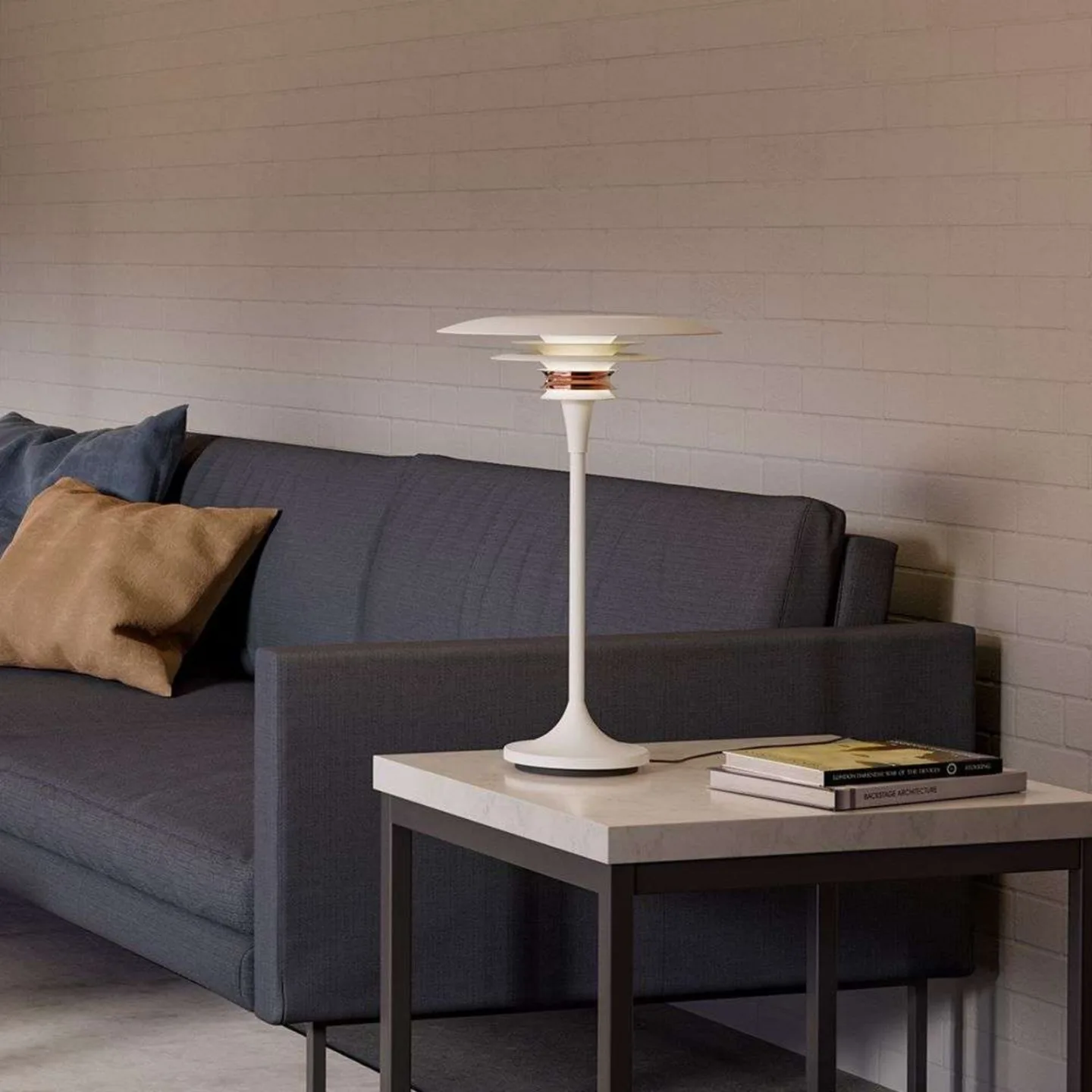Diablo Bordlampe Ø30 Matt White/Rosé Silver - Belid - Stue - Metal