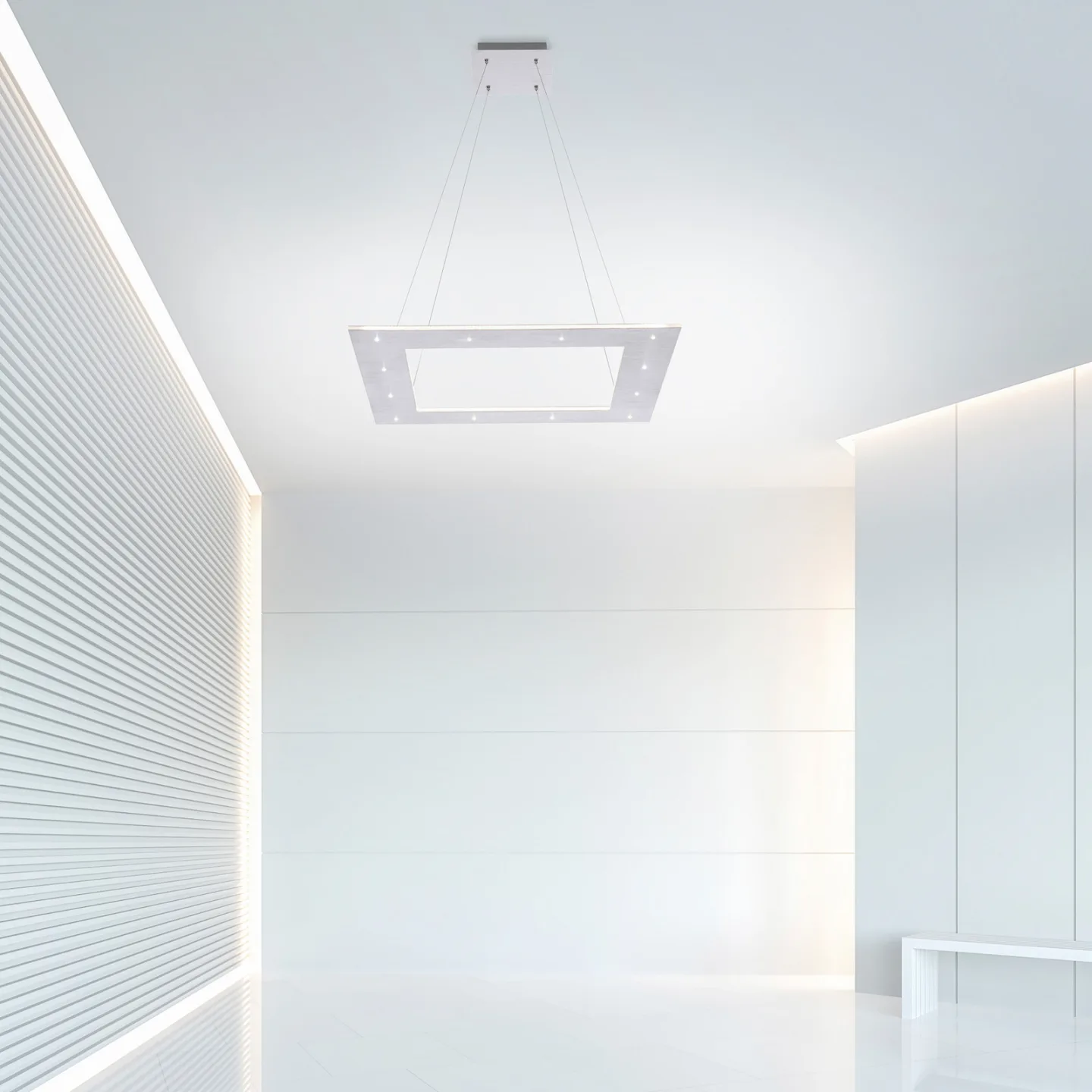 Cosmo LED-Hängeleuchte, alu, 50cm, CCT, Fernbedienung - PURE - Wohnzimmer - Modern - Metall - Einflammig
