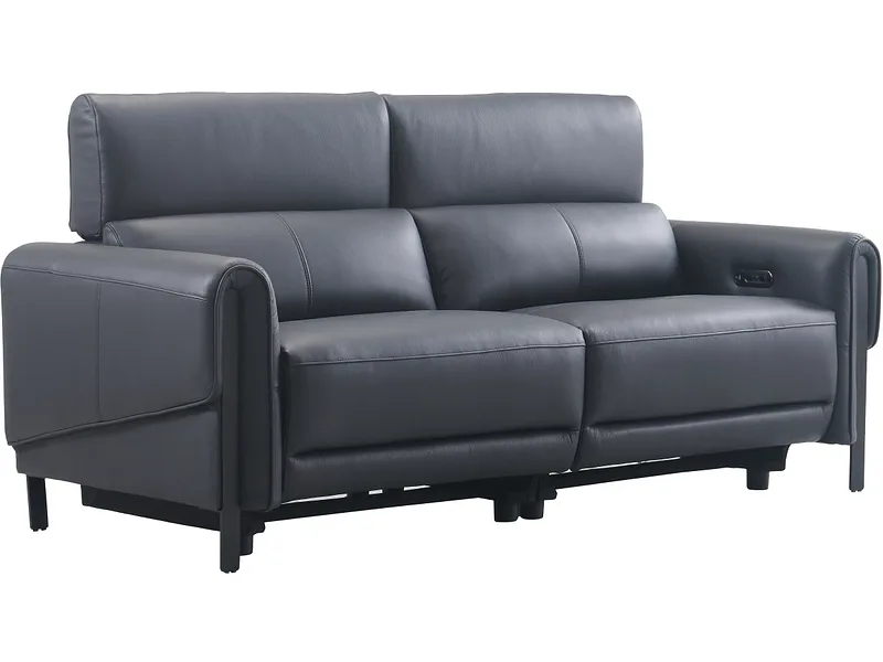 3er Sofa ELIOT Echtleder schwarz
