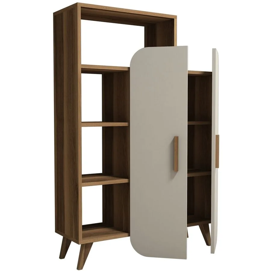 Bücherregal Yemek Walnuss Melamin B 90 H 132 cm