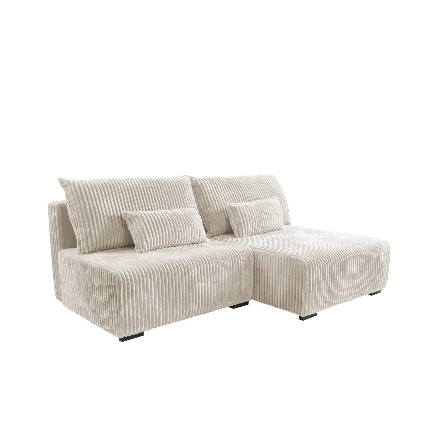 Lorynn 3-sits Bäddsoffa med divan - beige