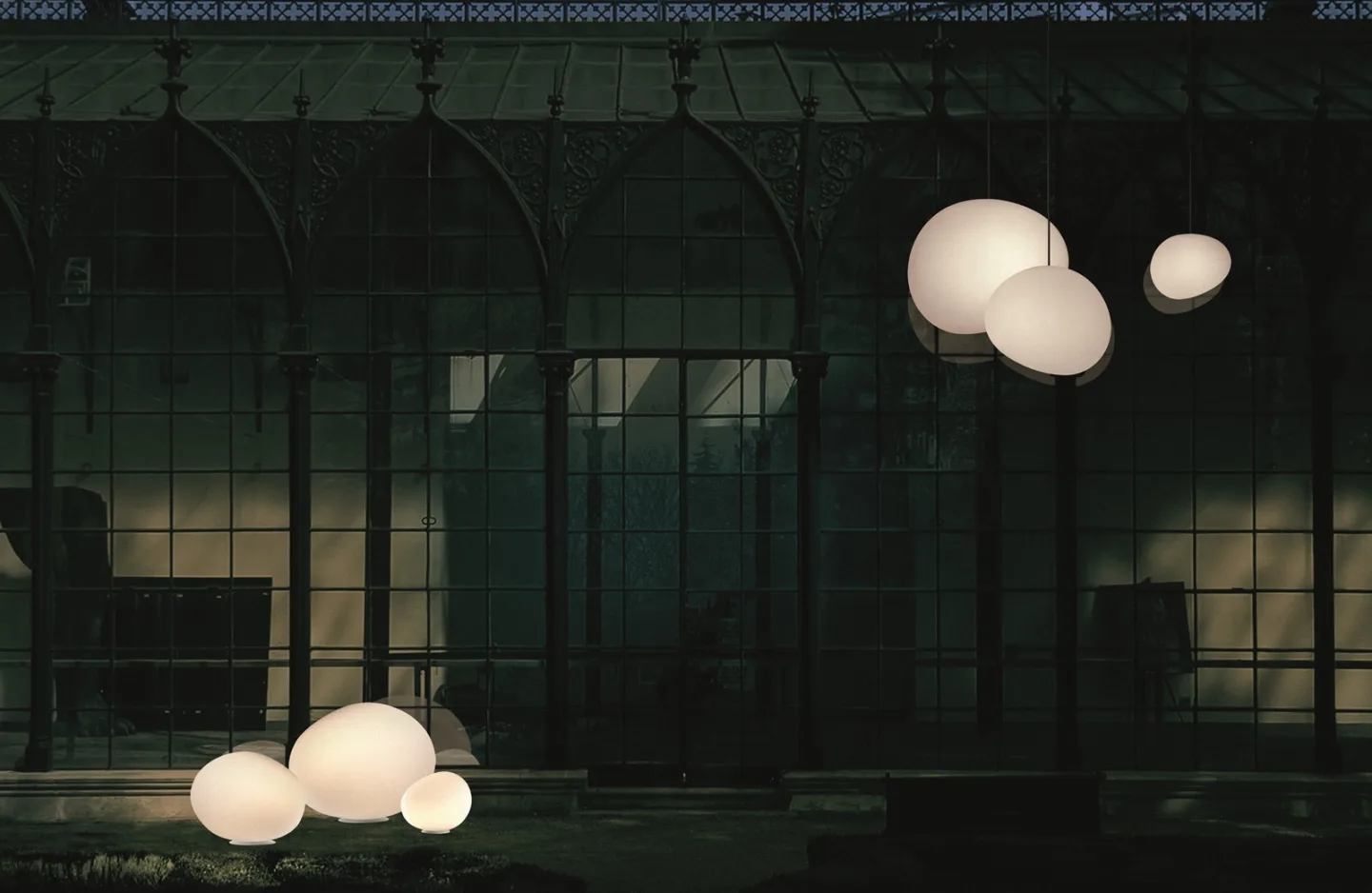 Gregg Außen Pendelleuchte Large Weiß - Foscarini - Terrasse - Kunststoff
