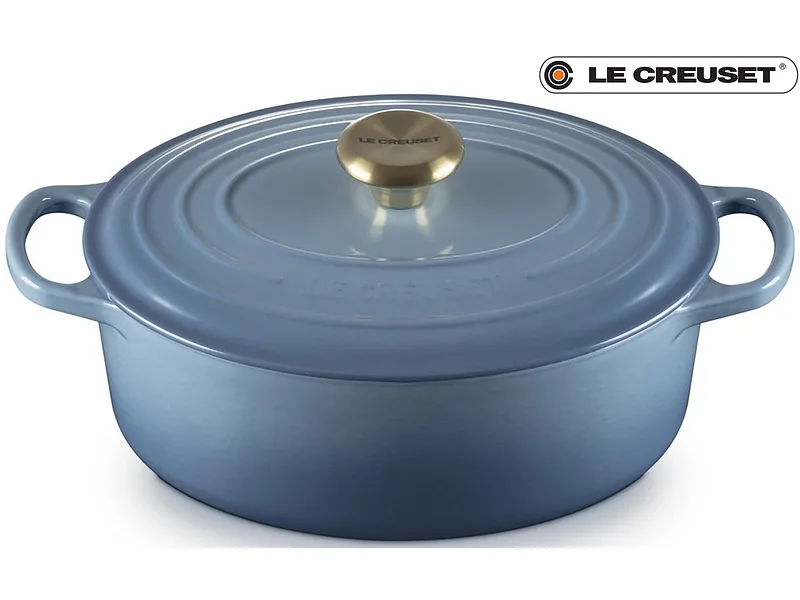 LE CREUSET Bräter SIGNATURE gusseisen hellblau