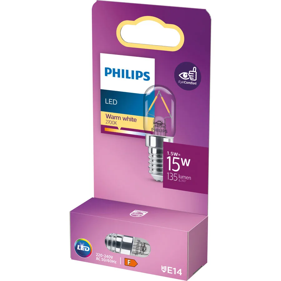 Leuchtmittel Philips Kunststoff E14 1.5 W - Farbe: Transparent - LED - Lichtfarbe: Extra warmweiss - LED Leuchtmittel