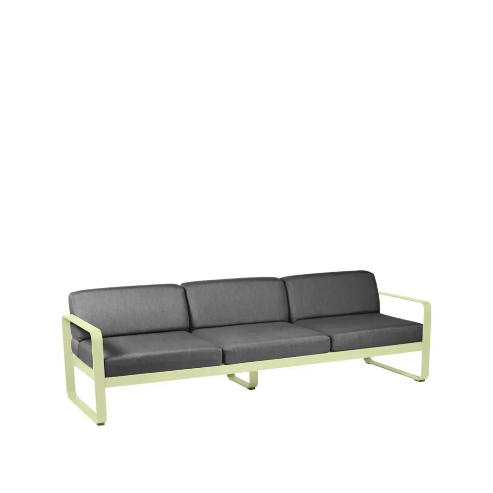 Fermob Bellevie soffa 3-sits Frosted lemon (gul), graphite grey dyna