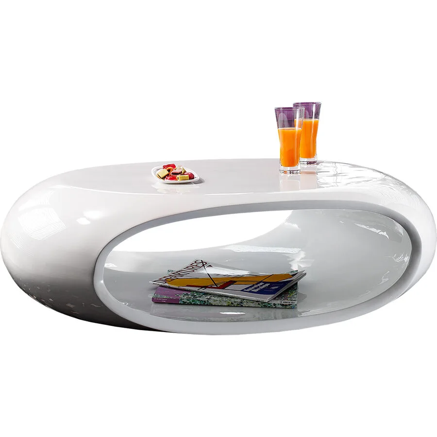 Salontisch Kenny weiss Fiberglas B 100 T 70 cm