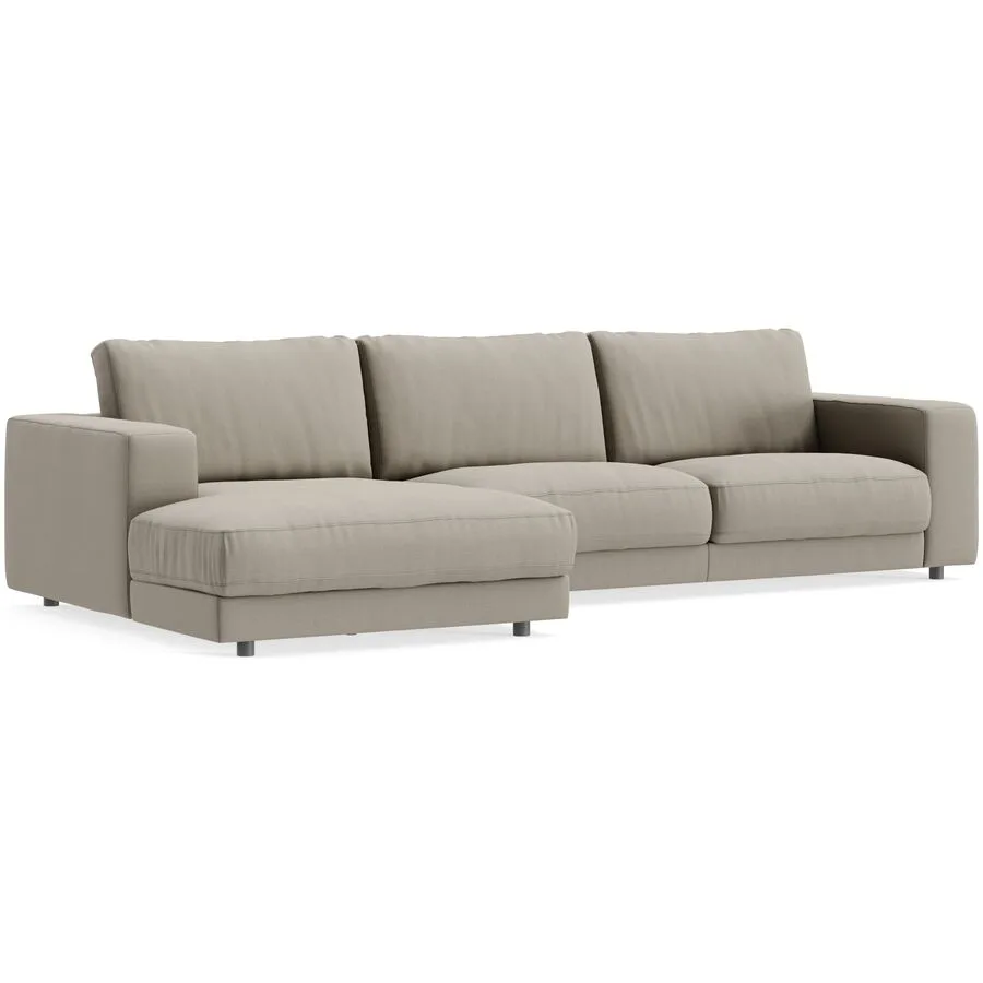 Ecksofa Ava Links Bezug: 100% Polyester taupe B 320 T 170 cm - Möbel Konfigurator: Traummöbel individuell zusammenstellen
