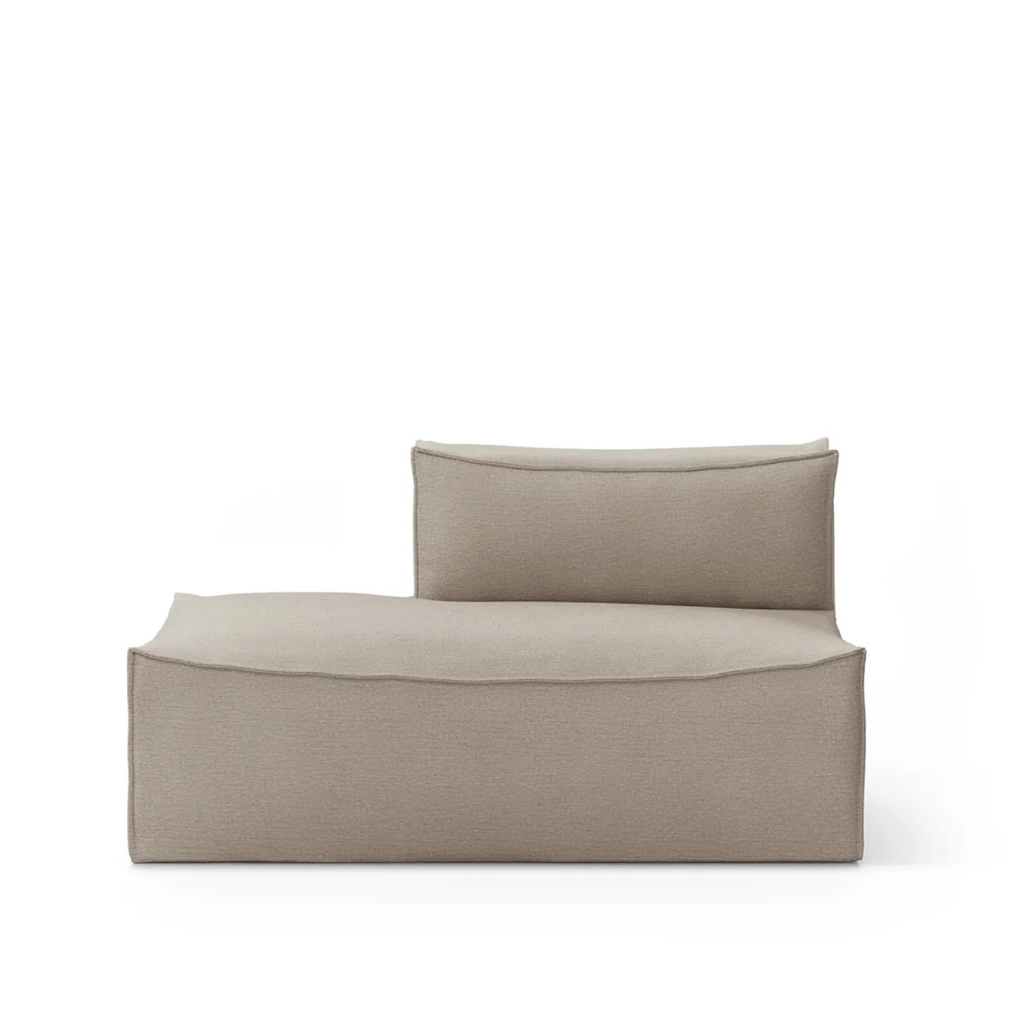Ferm Living - Catena Open end Left S300 - Cotton Linen - Soffor - Beige - Trä/Textilmaterial/Skum
