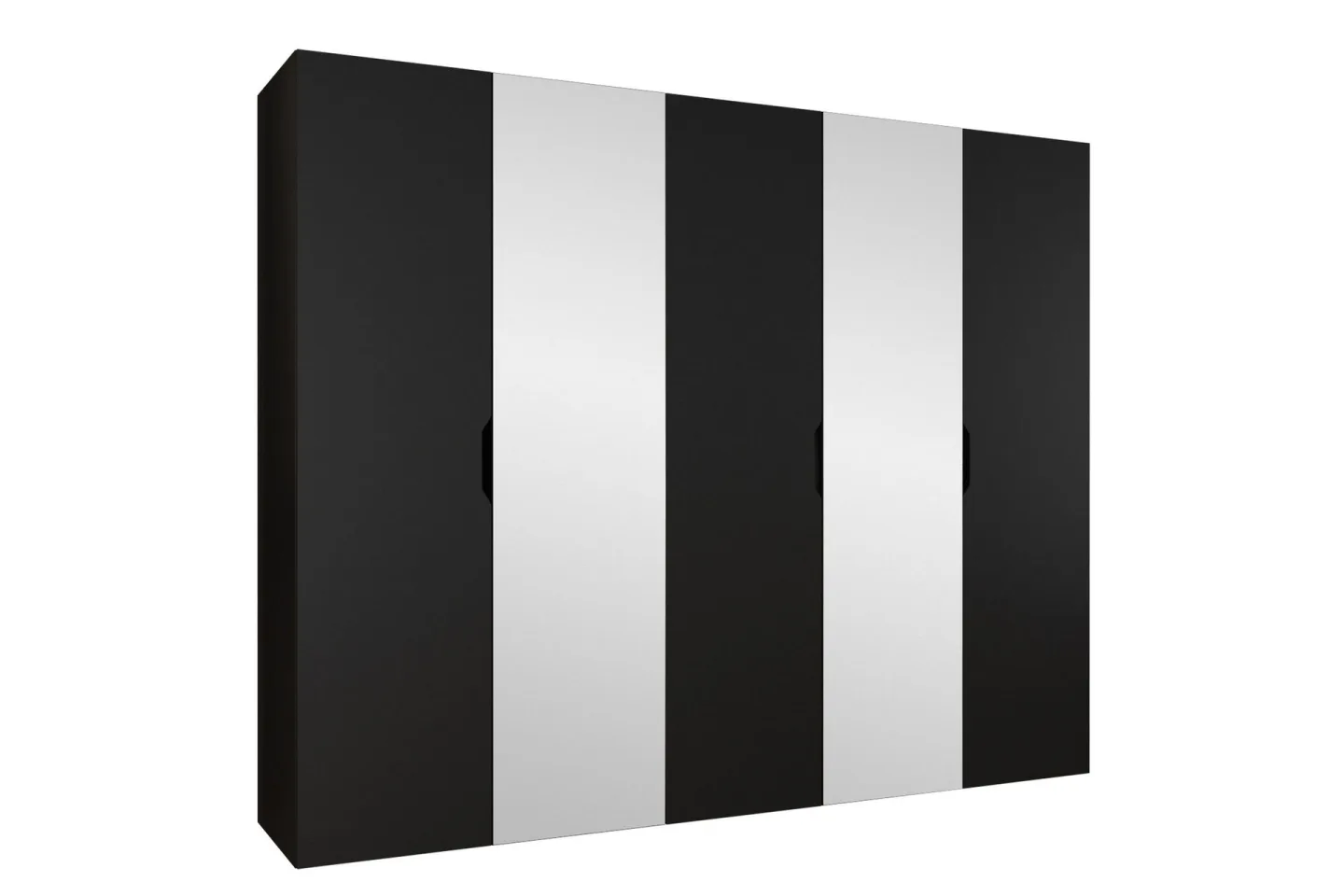Abano Garderob m. Spegel 52x202 cm - Svart