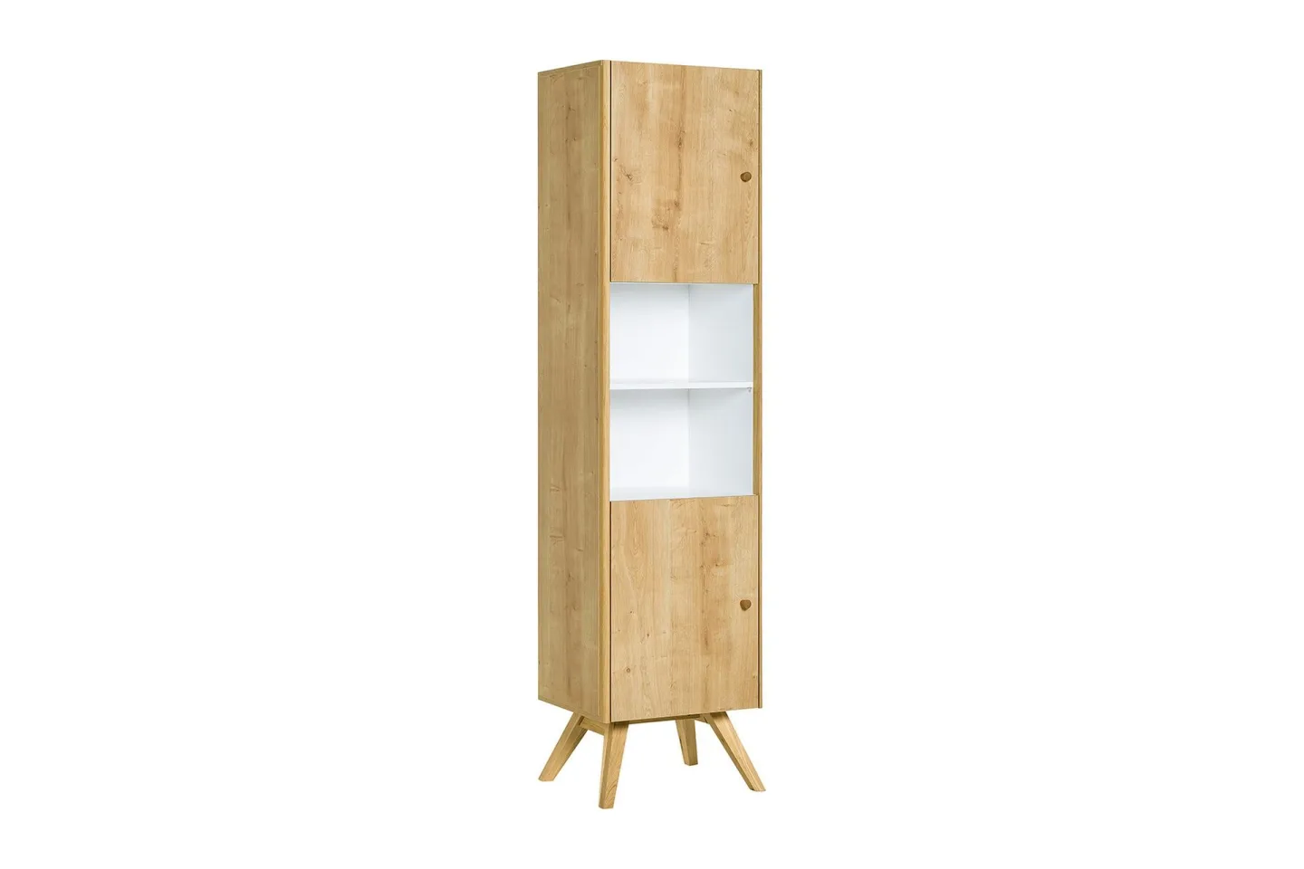 Nature Vitrinskåp 40 cm djup 50,5 cm bred 207,5 cm hög Trä Ek Glas - Natur