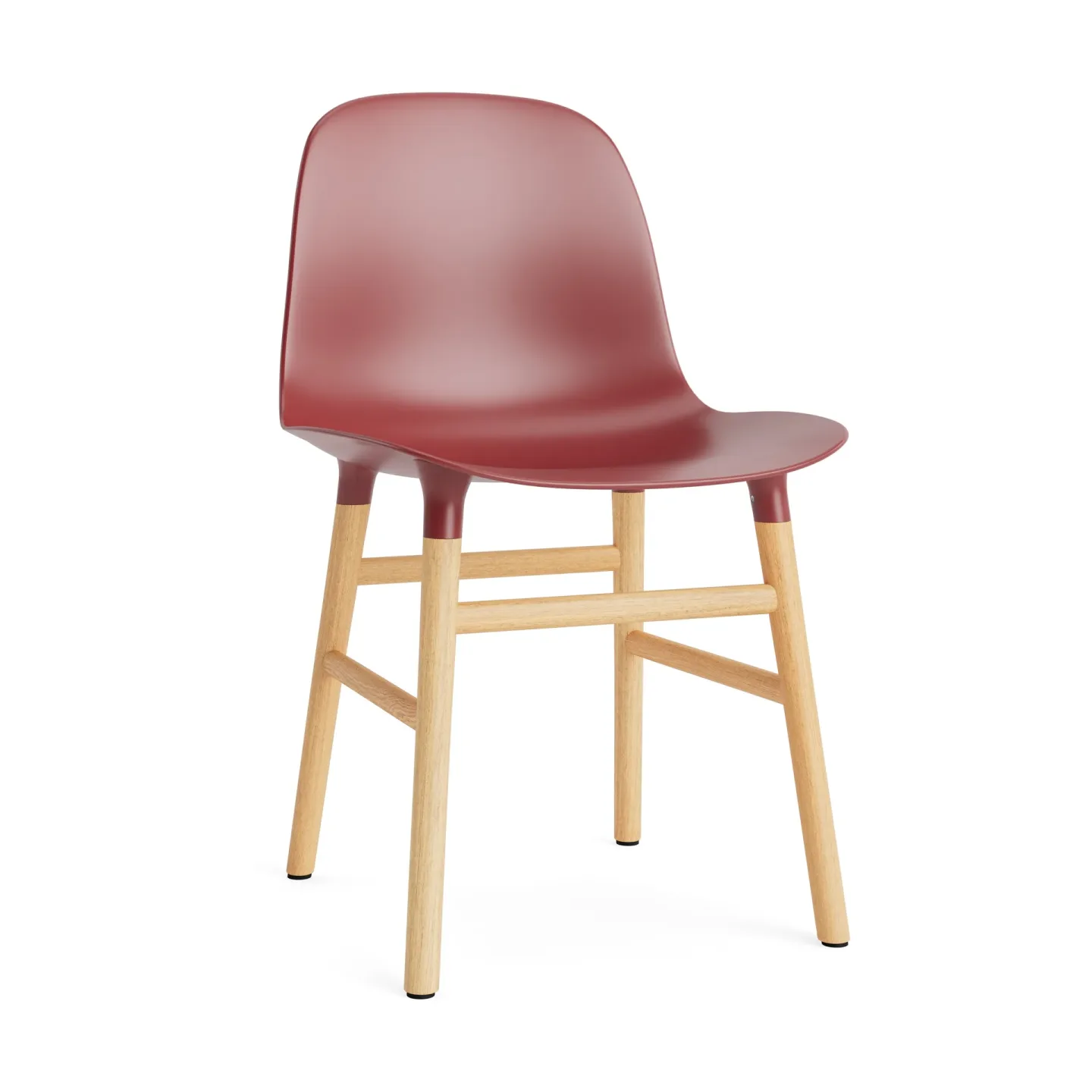 Normann Copenhagen Form Stuhl Red, Eichenholzbeine